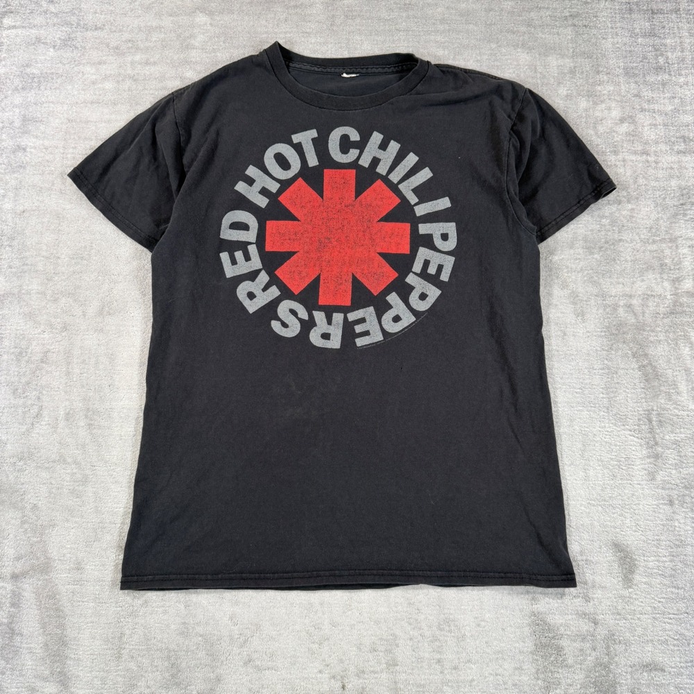 Red Hot Chili Peppers Shirt Mens Medium Black Vtg Y2K 2007 Asterisk Logo Band
